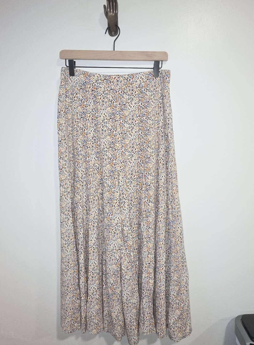 Petal & Pup Axel Pant Cream Print High Rise Cropped Wide Leg